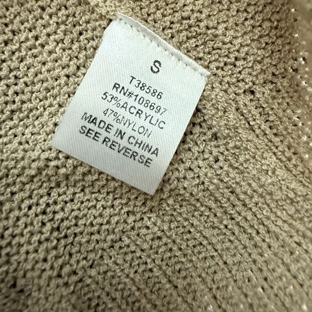 Cable Knit Sweater Tank Top Crop Beige‎ Natural Size Small